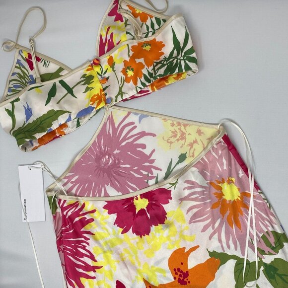 Reformation Poppies Fabrizia Silk Dress 0 New - Picture 12 of 15